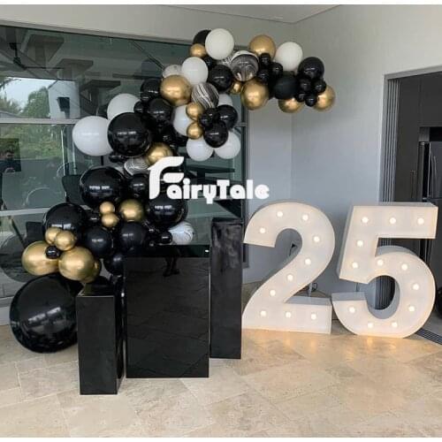Marble Balloon Garland Arch Kit 100pcs Chrome Gold Black White Globos For Baby Shower Birthday Wedding Anniversary Party Decor