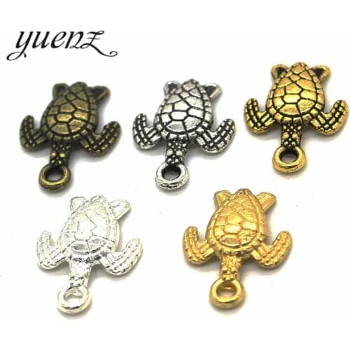 YuenZ 25pcs 5color Antique Sliver Animal turtle Charm DIY metal charms for jewelry making 16*12mm D701