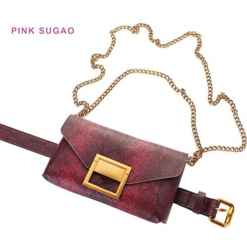 PinkSugao fanny pack women chest bag leatehr fanny pack for women waist bag crossbody shoulder bag with chain belt pack purse