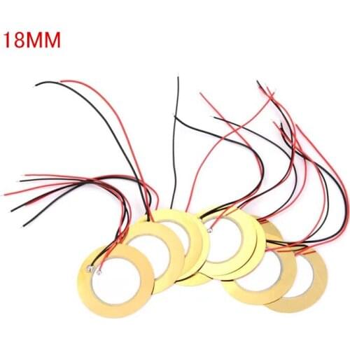 10pcs/lot Piezoelectric Piezo Ceramic Copper sheet Dia 18mm Sounder Sensor With Wire Copper For Buzzer