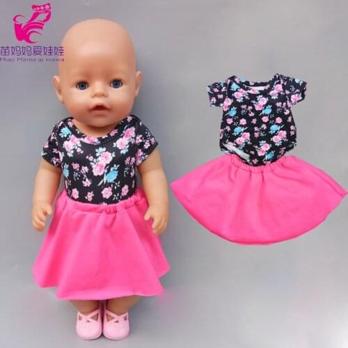 18" girl doll elstic clothes One-shoulder Bell-bottom Outfit 43cm Baby Doll pajama clothes set
