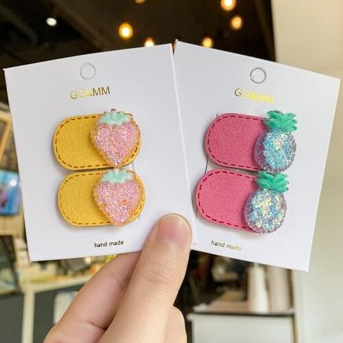 2Pcs/lot New Children Flower Fruit Cartoon Cute Small Hair Clips For Girls Barrettes Hairpin Headdress Kids Hair Accessories
