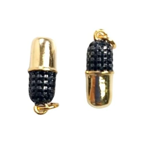 5pcs Delicate Small Capsule Chill Pill Cubic Zirconia Charm Pendant Fashion Romantic Women Girl Party For Necklace Jewelry Set