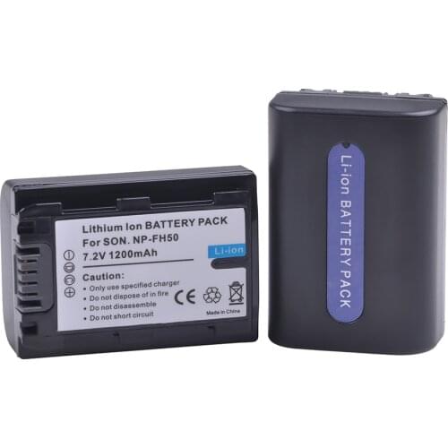 2Pcs NP-FH50 NP FH50 Battery Sony A230 A330 A290 A380 A390 HDR-TG1E TG3 TG5 TG7 DSC-HX1 DSC-HX200, NPFH50 Battery