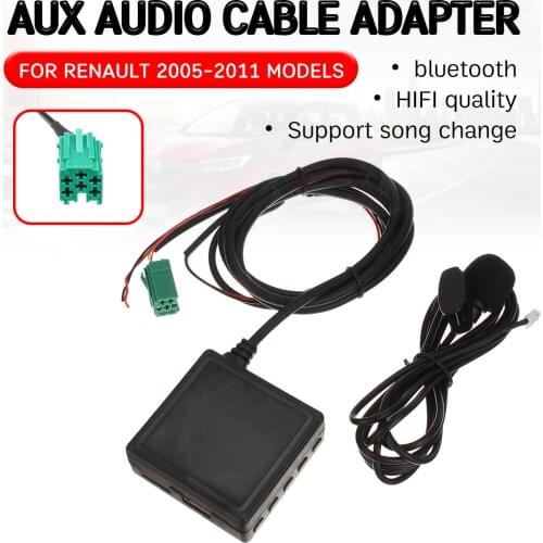 Bluetooth with USB,microphone Hands-free Aux Adapter for Renault Clio,Kangoo,Megane 2005-2011 Aux Receiver Cable