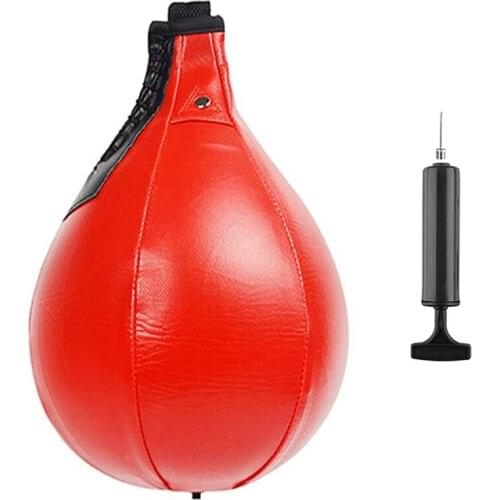 Boxing Speed Bag Swivel Set with Black Leather Punching Ball & Pump-Speed Ball Boxing Punching Bag