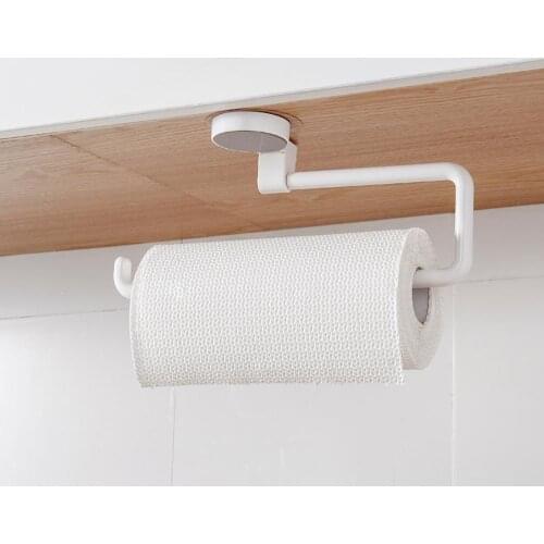 Roll Paper Towel Rack Holder Kitchen Shelf From Punching Non-trace Bathroom Towel Paper Rack Mounts Receive Frame