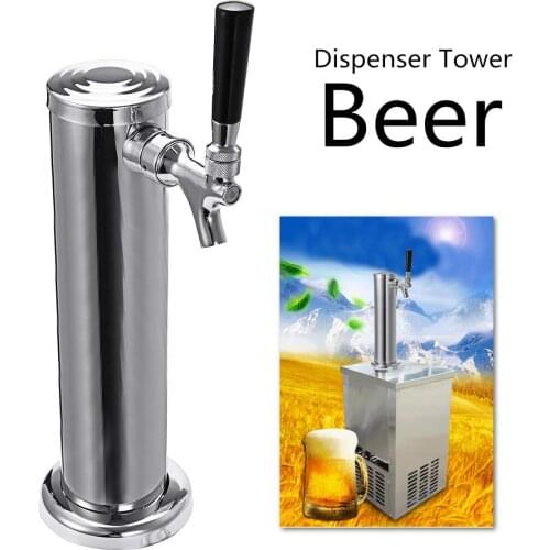 Stainless Steel Juice Beer Alcohol Draft Dispenser Single Faucet Tabletap Drink Water Tank Tower Pump Container Bar Tool 30-50L