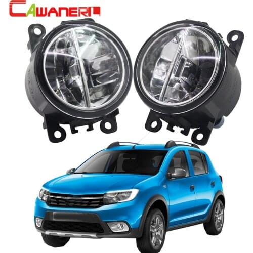 Cawanerl For Renault Sandero / Stepway Hatchback 2008-2015 Car LED Fog Light 4000LM DRL Daytime Running Light 6000K White 12V