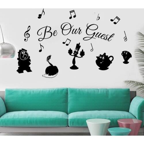 Home Wall Art Be our Guest Quote Wall Sticker Kitchen Restaurant Wall Vinyl Decal New Design Removable Guest Style Mural AY1149