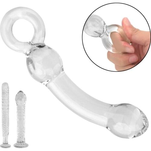 Crystal Glass Dildo Anal Butt Plug Fake Penis Female Masturbation Sex Products Adult Sex Toys for Women Men Gay