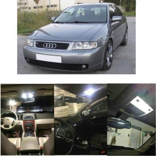 6x LED interior lighting complete set For Audi A3 8L VFL interior set trunk glove box make-up mirror lighting error free