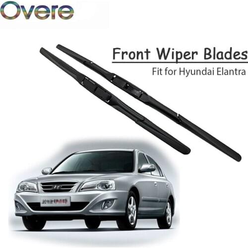 Overe 1Set Rubber Car Front Wiper Blade Kit For Hyundai Elantra XD HD MD 2015 2014-2000 Windscreen Original replace Accessories