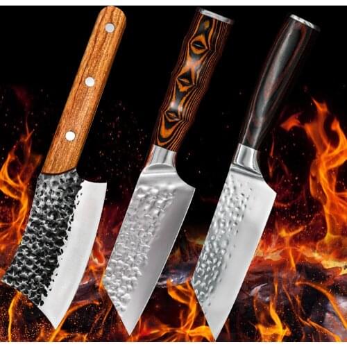 Forged kitchen knife hammered stainless steel household outdoor fish fillet killer knife deboning cut meat multi-function knife