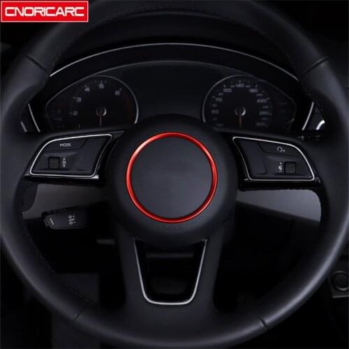 Steering Wheel Circle Decoration Cover Trim Sticker Car Styling For Audi A3 A4 Q3 Q5 A5 A6 A1 Automotive Interior Accessories