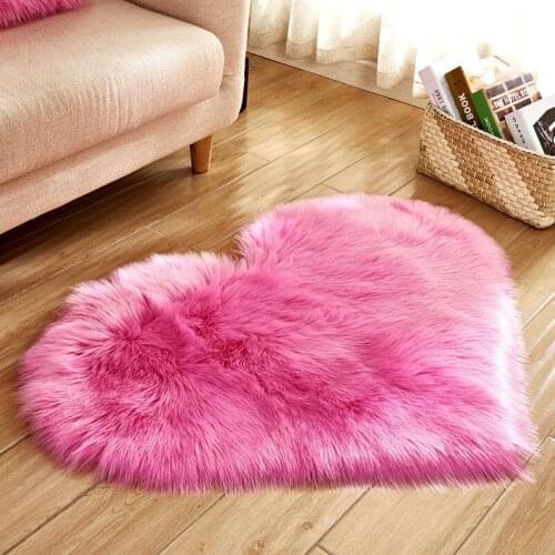 Love Heart faux wool carpet cushion sofa shaggy rug tatami ma plush carpet for livingroom bedroom wedding tapete lover wool rugs