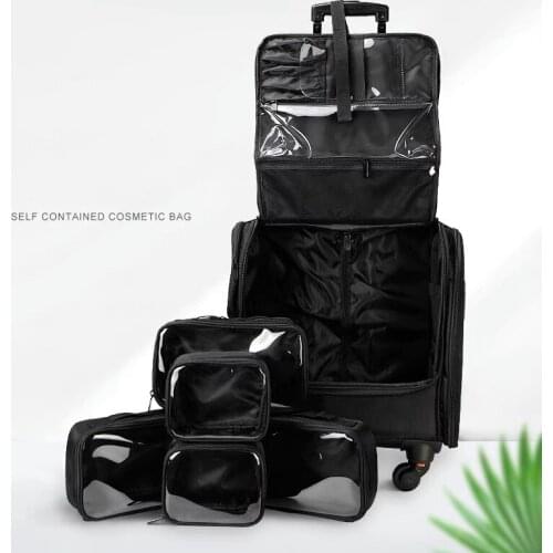 Multifunction Trolley Cosmetic case Rolling Luggage on wheels,Women Nails Makeup Toolbox,Beauty Tattoo Salons Trolley Suitcase