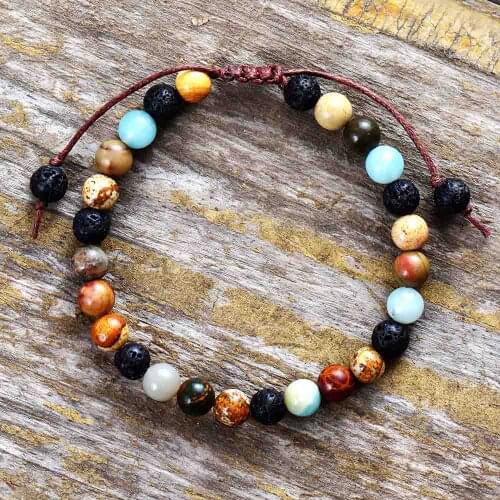 Fashion Bracelet Fashion Lava Stone Natural Stone Friendship Bracelet Handmade Boho Beaded Couples Bracelet Gift Dropshipping