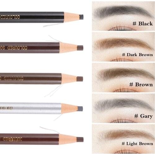 Shaped And Fashionable Eyebrow Pencil, Waterproof Sweat-Proof No Smudging Long-Lasting Eye Makeup, Multi-Color Options Elegant