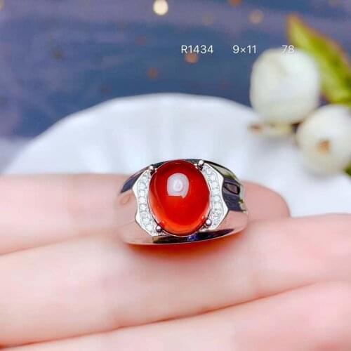 Man Ring Natural And Real Garnet ring 925 sterling silver Natural real Garnet Fine green gem jewelry For man