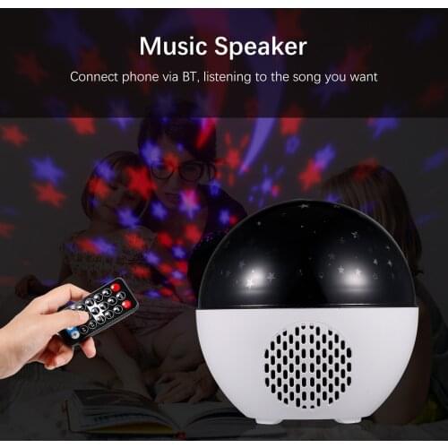 Music Projector Night Light With BT connection Remote Control Timing for Bedroom Party Home Decor Nursery Night Light Kids Gift