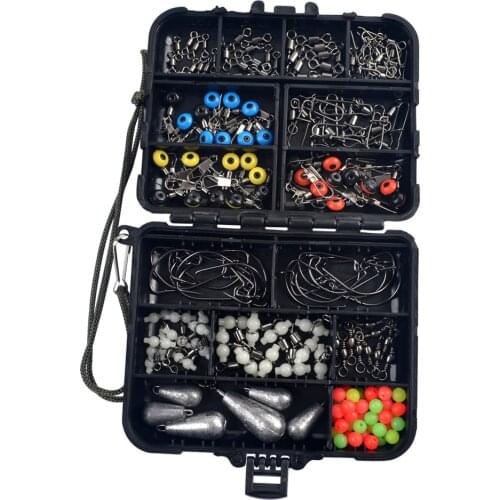 Hot 177pcs/box Portable Fishing Tackles Box Sea Fishing rock Fishing set Accessories Kit Set For Winter Fishing Accessoires Tool