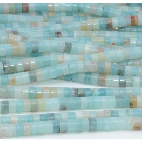 Natural Amazonite From China Heishi / Flat Tube Beads 6mm, Thickness About 3.5mm
