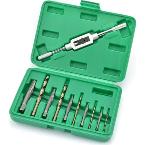 New 11pc/set Screw Extractor set Remover Drill Guide Bits Set With Holder Frame Tools Size 4mm-11mm