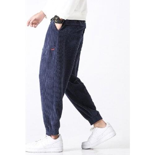 Fall/winter Corduroy Trendy Brand Mens Trousers Loose Versatile Sports Pants Men Casual Joggers Sweatpants Sportswear Training
