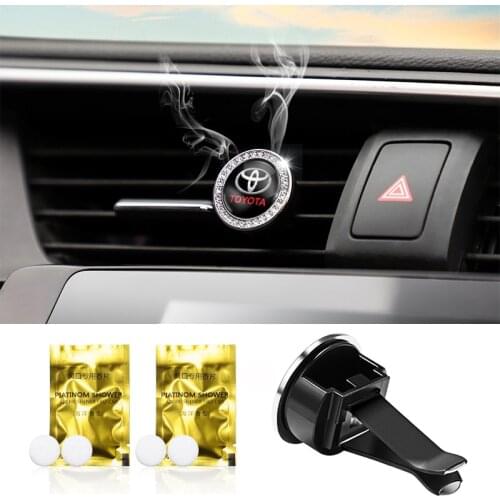 Auto Logo Interior Car Air Freshener Vent Clip Outlet Solid Flavoring Perfume For Toyota Corolla Yaris Aygo Prius RAV4 CHR Auris