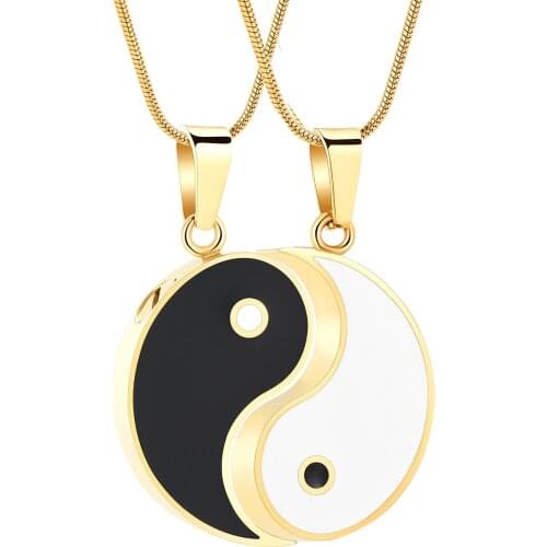 Yin Yang Pendant Necklace Stainless Steel Bagua Urn Jewelry for Ashes Keepsake Funeral Casket Jewelry