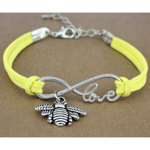 Bees Hornets Charm Bracelets Unicorn Horse Animal Heart Infinity Love Women Men Girl Boy Unisex Jewelry Gift 20 Colors