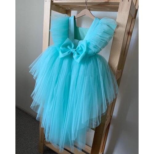 Custom Toddler Girl Tulle Dress Princess Party Gown Bridesmaid Kids Clothes Christmas Party Dress Photography Props 1-12Y