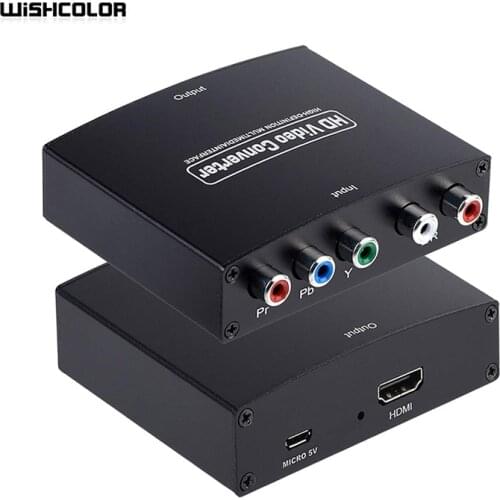 Wishcolor NK-P60 HD Video Converter YPbPr To HDMI Converter Component To HDMI Converter Supports 4K Video Used For DVD PSP Xbox