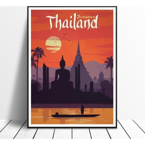VINTAGE THAILAND Painting Canvas poster Wall Art Pictures for Living Room Home Decoration No Frame