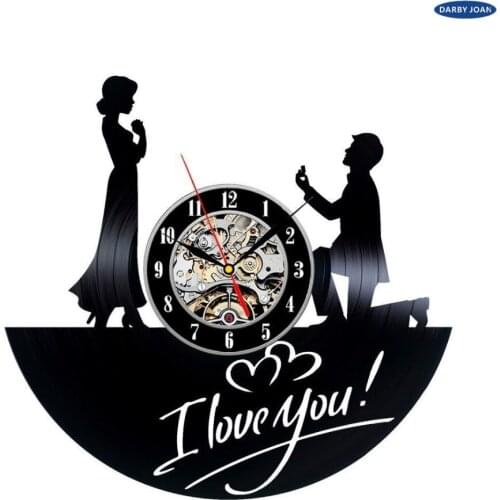 I Love Your Proposal Creative Vinyl Wall Clock Wedding Gift wall clock 3d dial vision