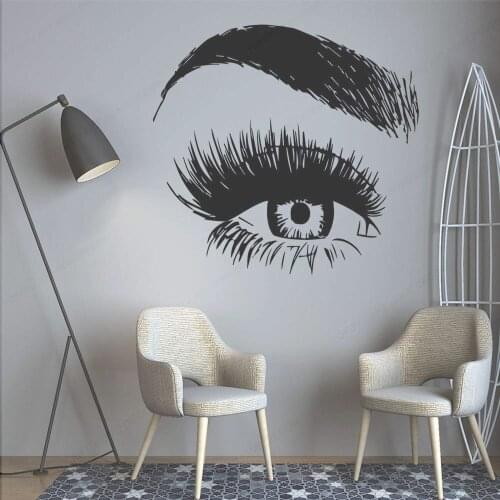 YOYOYU Beauty salon eyebrows eyes vinyl wall Art sticker for bedroom living room make up salon shop decal stickers mural HL140