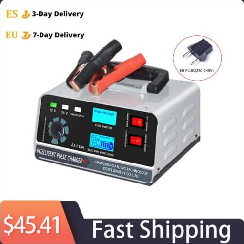 12V/24V Car Smart Battery Charger Automotive Battery Charger Maintainer Trickle Charger for Car Truck Boat Motorcycle RV 400W