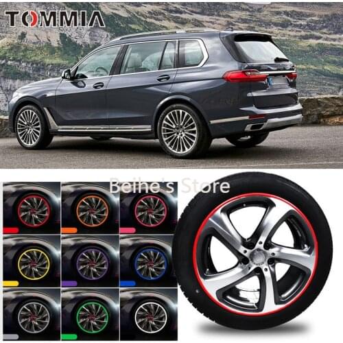 8M Car Wheel Hub Rim Edge Protector Ring Tire Strip Guard Rubber Sticker Decals For BMW X7 series
