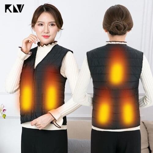 Men Women Unisex Outdoor USB Infrared Heating Vest Thermal Winter Warm Jacket Clothing With Pockets For Riding Sprots Hiking