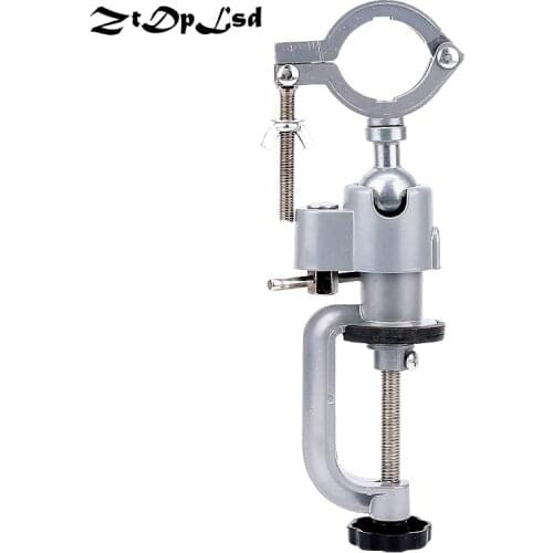 ZtDpLsd 1 Pcs Clip-On Round Head 360 Degree Universal Woodwork Table Bench Vises Vice Grinder Holder Electric Drill Stand