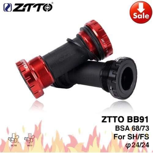 ZTTO BB91 Bicycle Bottom Bracket Sealed Bearing Thread Type 68 73 mm BSA68 Shell 24mm spline Axis MTB Road Bike Waterproof
