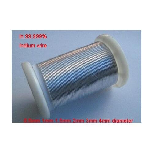 0.5mm 1mm 1.5mm 2mm 3mm 4mm diameter Pure Indium wire high purity Im In 99.999% for Scientific research