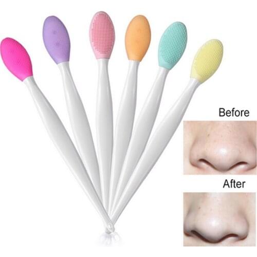 1PC Silicone Facial Cleansing Brush Soft Handheld Nose Exfoliator Blackhead Removal Face Massager Clean Brushes Deep Cleaning