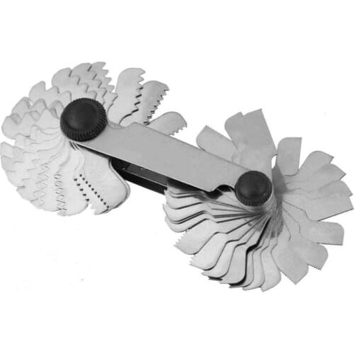 1pc Screw Thread Pitch Gauge of 52 Leaves + 2pcs 60°+1pc 55° Center Gauges Tool