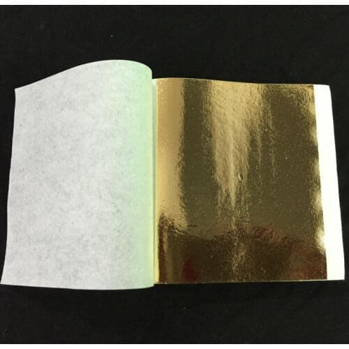 100 sheets Taiwan shiny gold leaf for gilding funiture, lines, wall, crafts, 8x8.5cm
