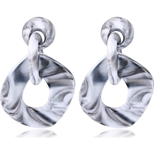 2021 Fashion Jewelry Geometric Resin Earrings for Women Charm Jewelry Beautiful Bride Wedding Earrings