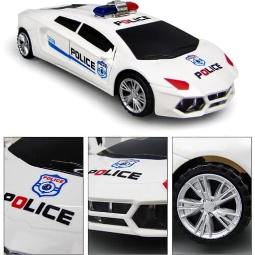 360 Degree Rotatable Electric Police Car Model Toy with Light Music Kid Gift