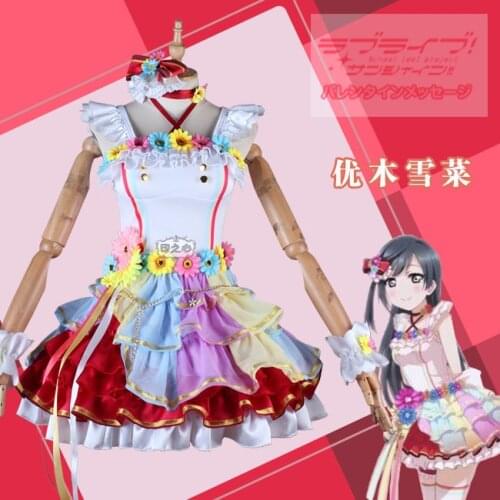 Anime LoveLive! Love U My Friends Yuki Setsuna Cosplay Costume Sexy Beautiful Rainbow Skirt Role Play Clothing Custom-Make