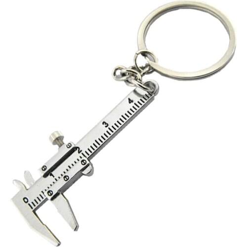 FREE SHIPPING BY DHL 100pcs/lot 2019 New Metal Vernier Caliper Keychains Mini Vernier Caliper Keyrings Multifunction Gifts